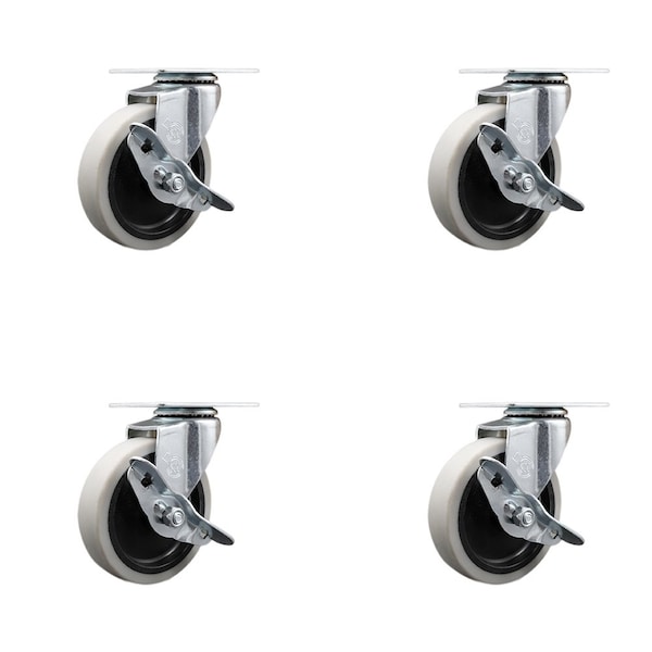 Service Caster 7734-88 Rubbermaid Mobile Work Center Locking Swivel Replacement Caster , 4PK RUB-SCC-05S410-TPRS-SLB-4 - main